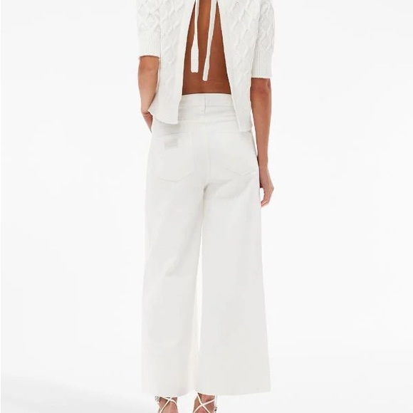 GANNI Mid Rise Wide Leg White Jeans - Picture 2 of 6